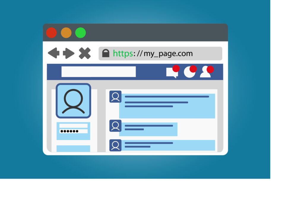 internent browser open with social media homepage open, showing Facebook open graph API